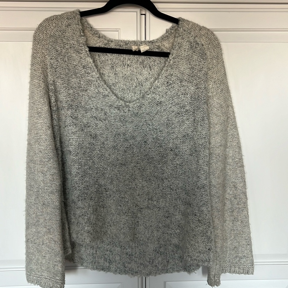 Moth V-Neck Gray Sweater (Anthropologie)